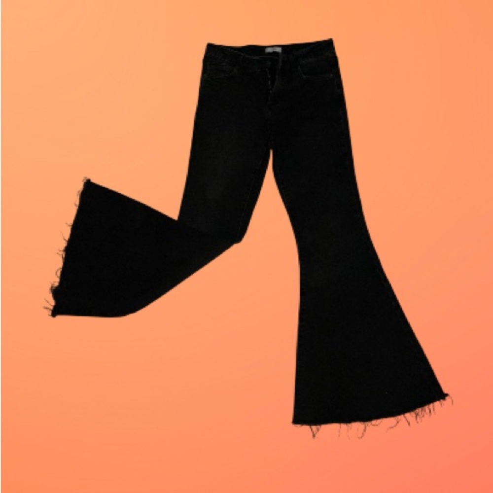 Forever 21 Premium Flare Jeans Women's Size 27 Black Denim Bell Bottoms S
